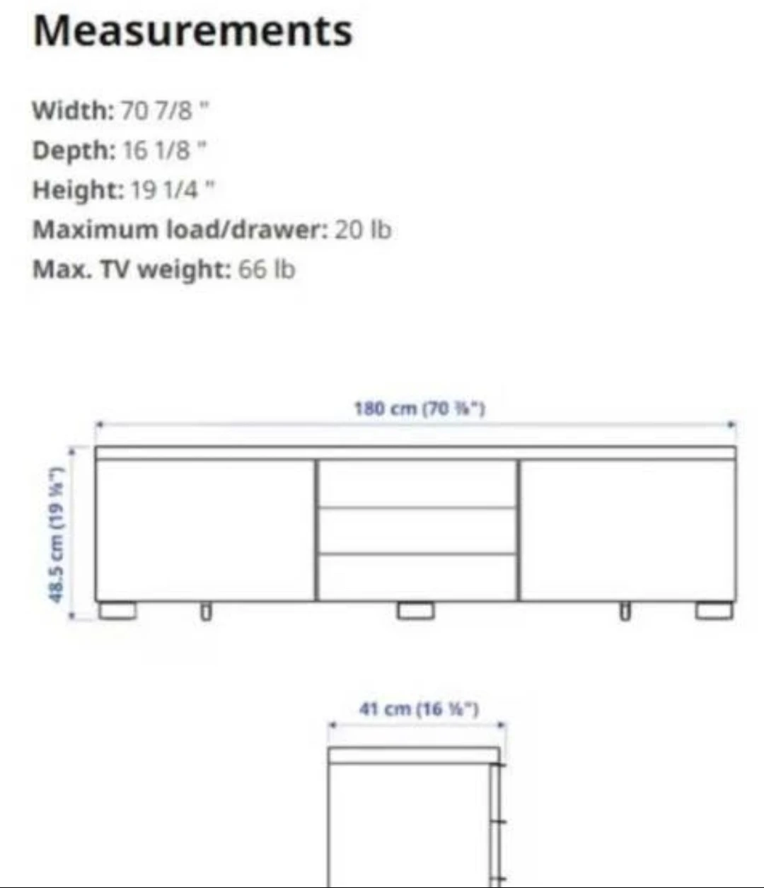 Black TV Stand - 70 7/8" Width - photo 3