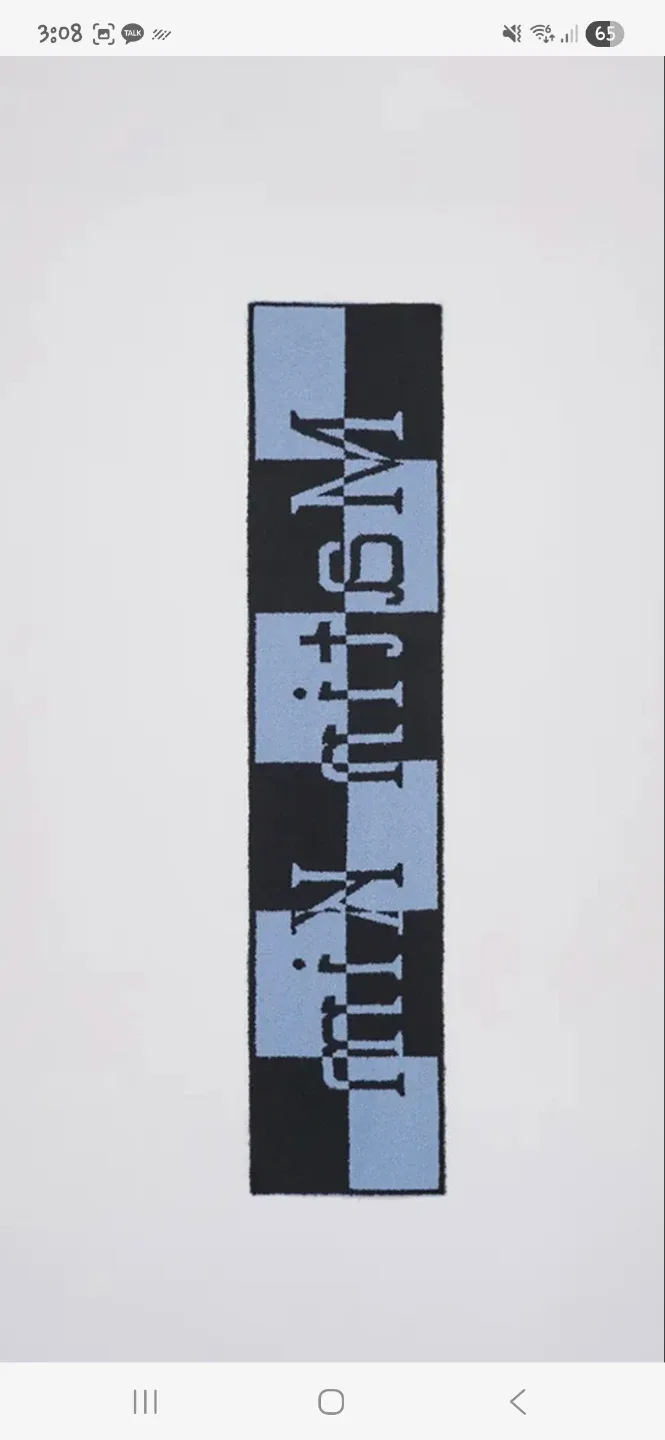 Matin Kim Logo Checkboard Muffler in Blue image indicator(2)