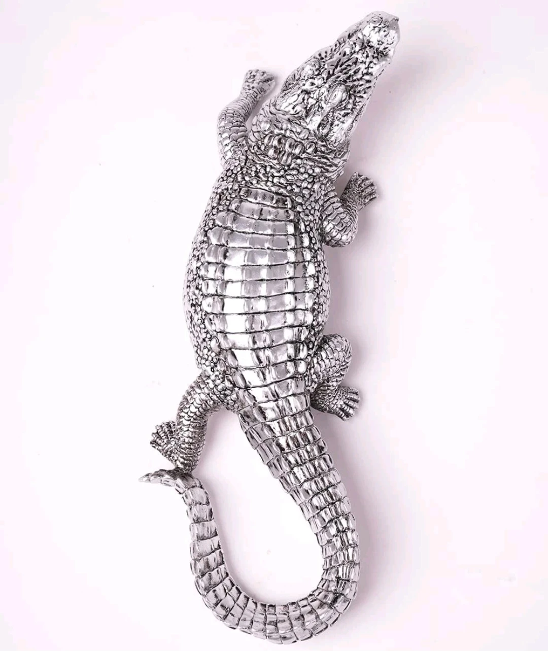 Silver Alligator Statue