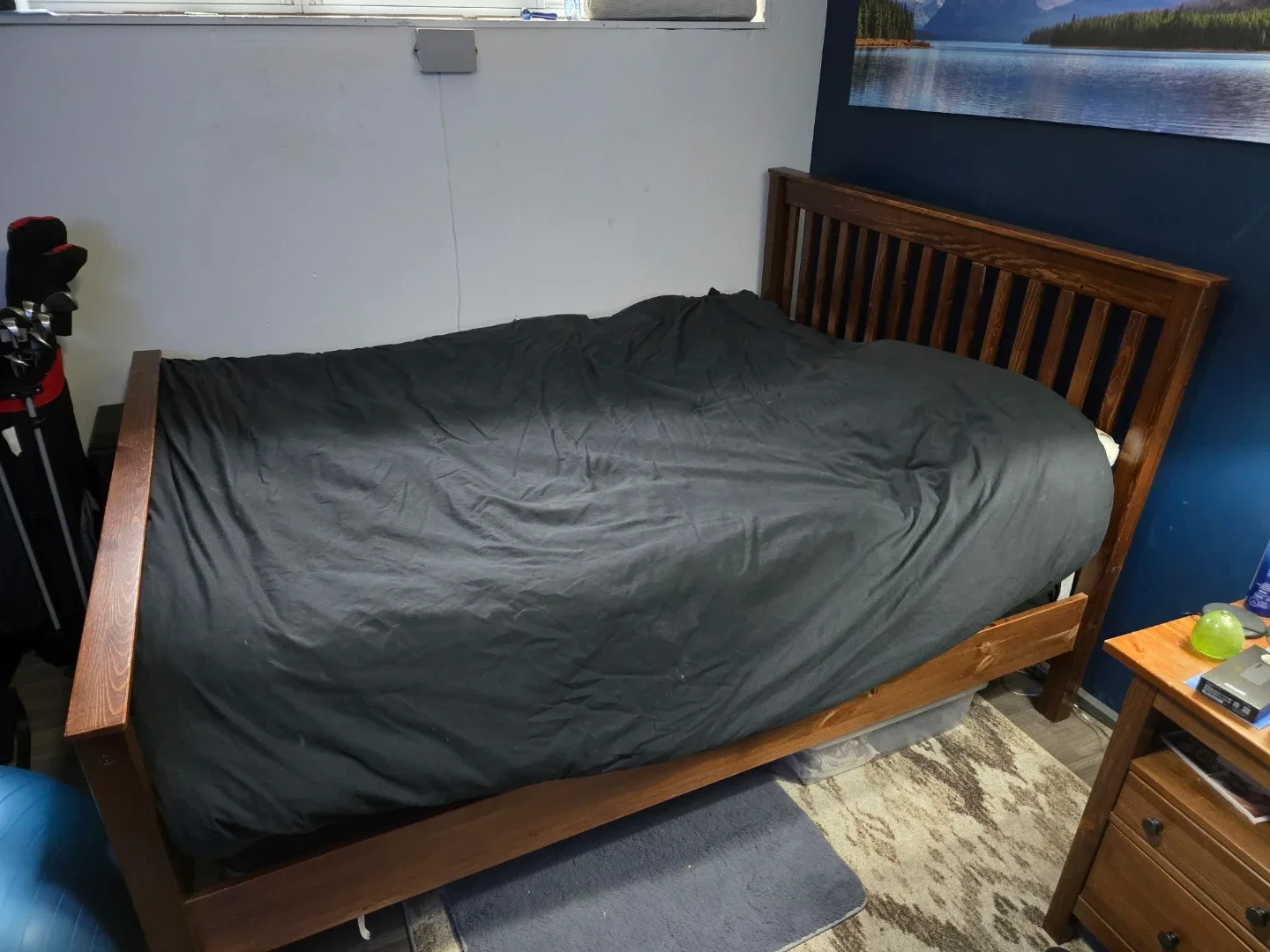 Wooden Bed Frame and Nightstand Set image indicator(2)