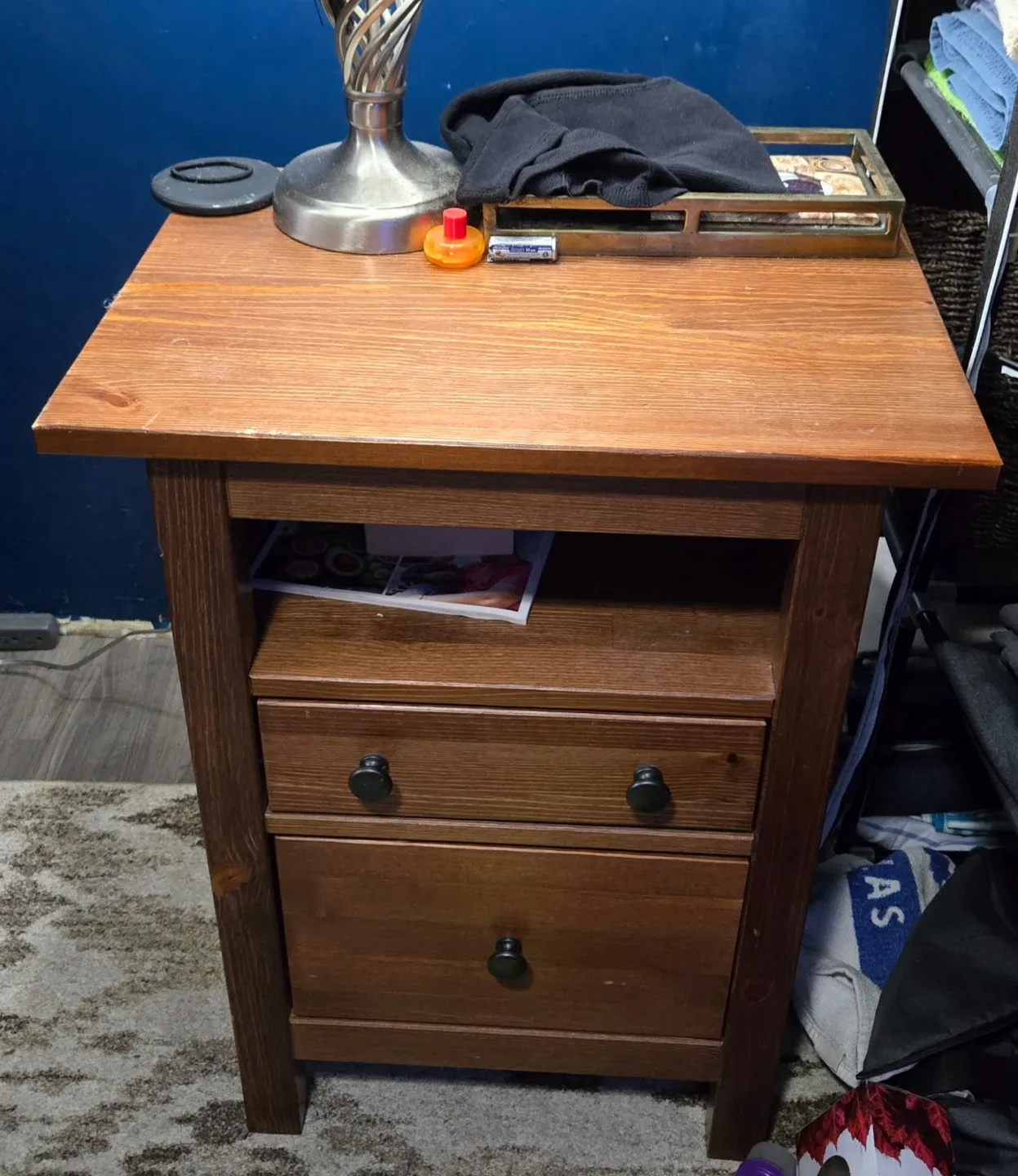 Wooden Bed Frame and Nightstand Set image indicator(5)