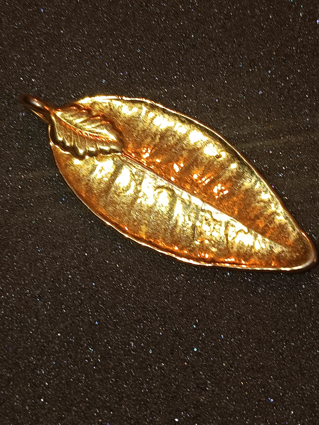 Vintage gold plated leaf - photo 2