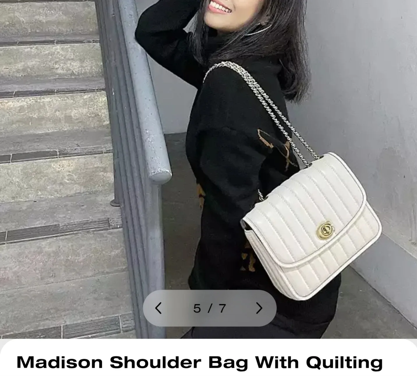 Coach Madison Shoulder Bag with Quilting - Chalk image indicator(5)