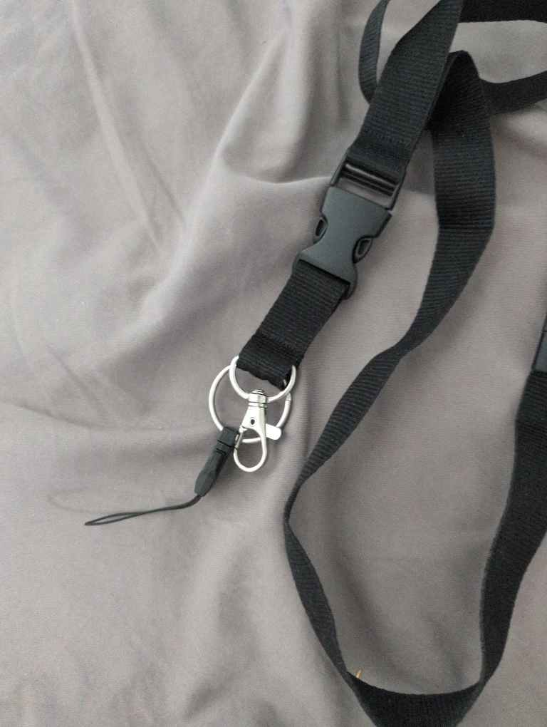 Black Lanyard with Buckle and Ring - photo 3