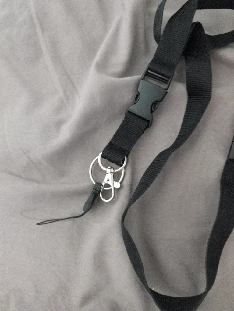 Black Lanyard with Buckle and Ring image indicator(3)