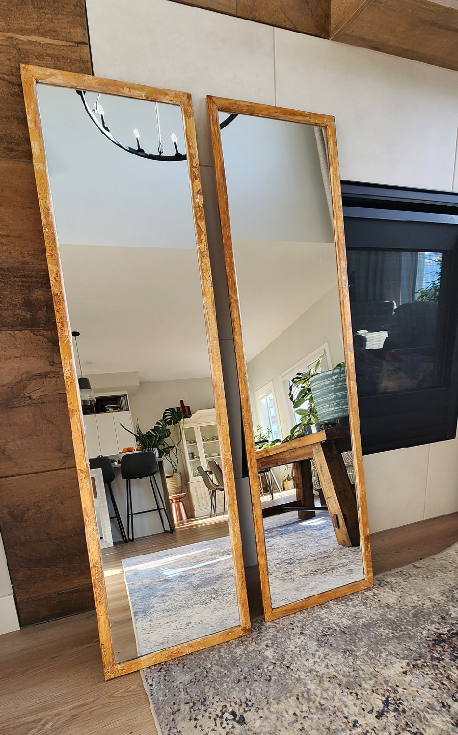 Two Full Length Mirrors, Gold Frame