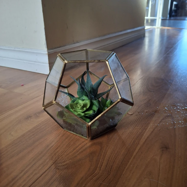 Geometric Terrarium with Faux Succulents - photo 2
