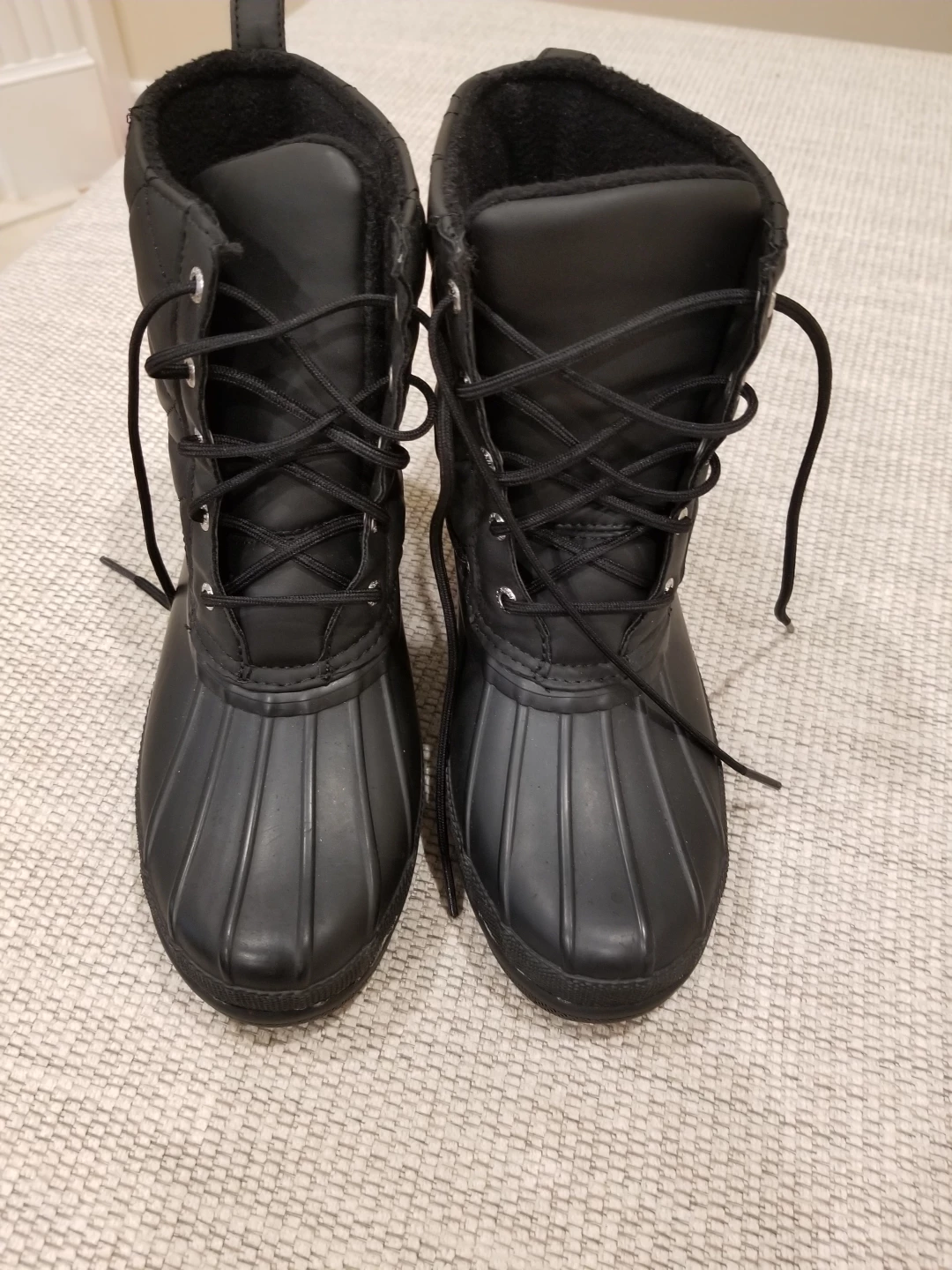 Sperry Quilted Black Duck Boots - Size 6 - photo 3