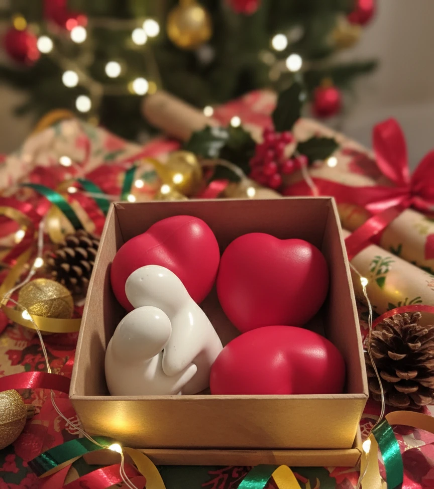 Heart-shaped Stress Balls with Hugging Salt&Pepper Shakers - photo 2