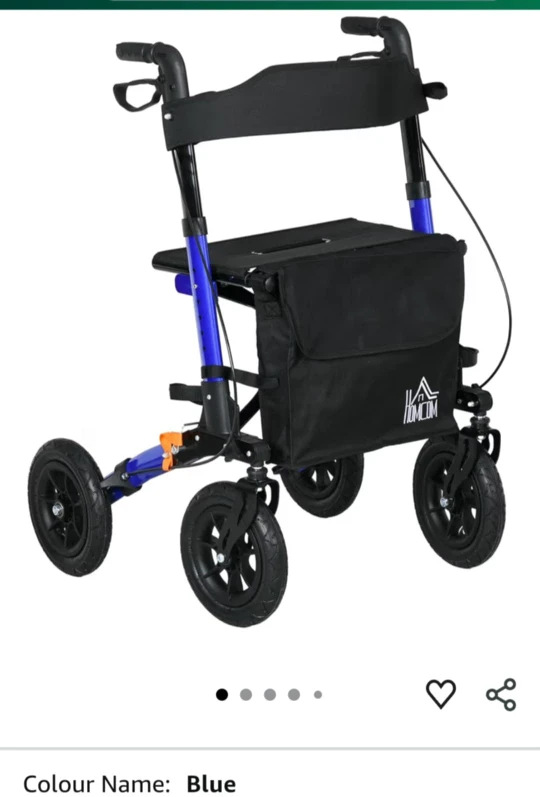 HOMCOM Blue Folding 4-Wheel Walker - photo 3