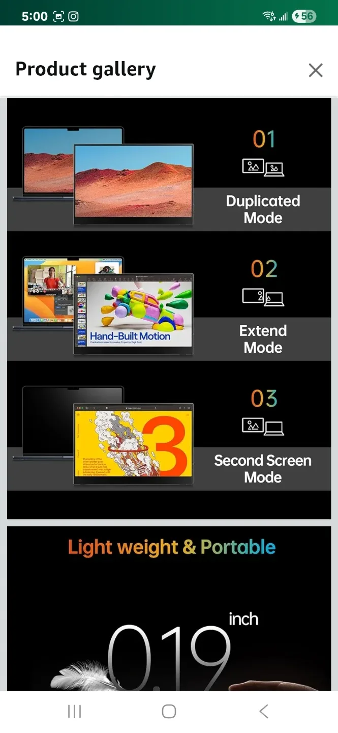 VILVA Portable-Monitor-for-Laptop - 15.6'' 1080P FHD IPS Display image indicator(4)