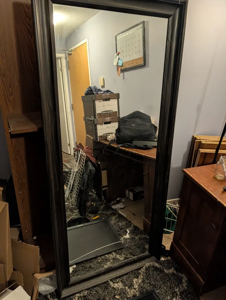 Large framed mirror