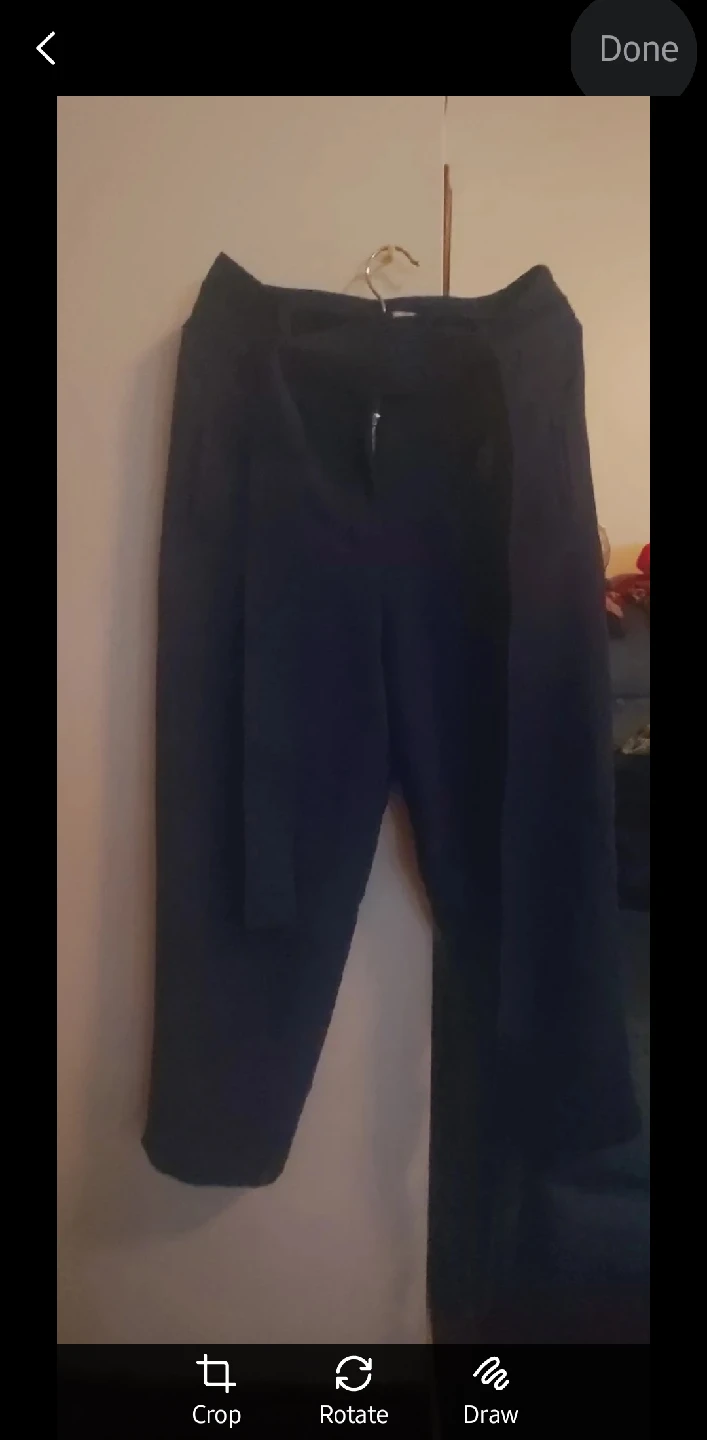 Navy Blue Belted Pants