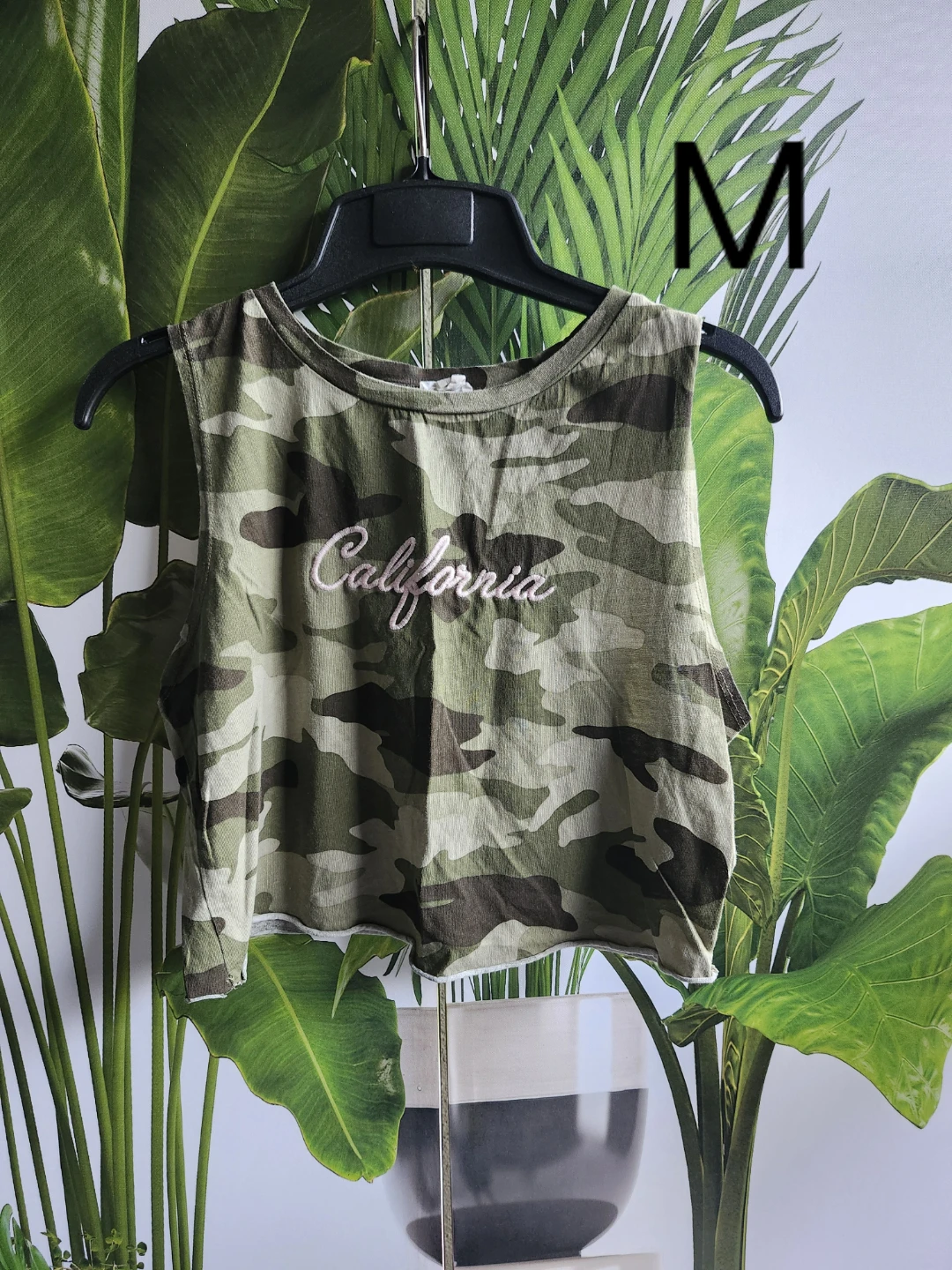 Camouflage California Cropped Tank Top - Size M