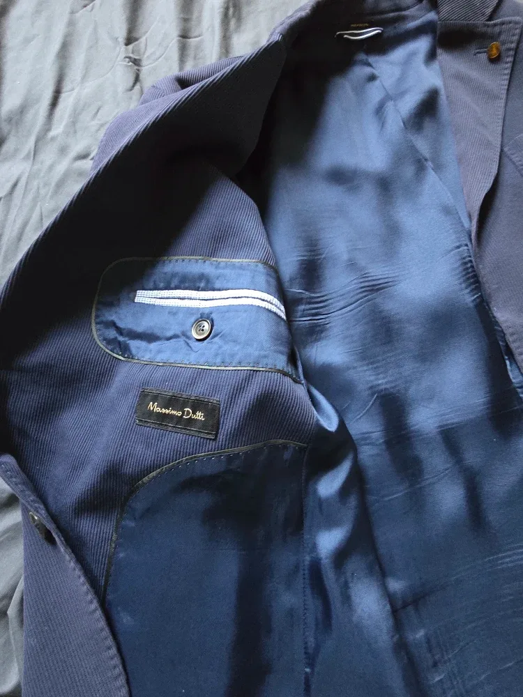 Massimo Dutti Navy Corduroy Blazer  Bulgaria #thriftypicks image indicator(5)