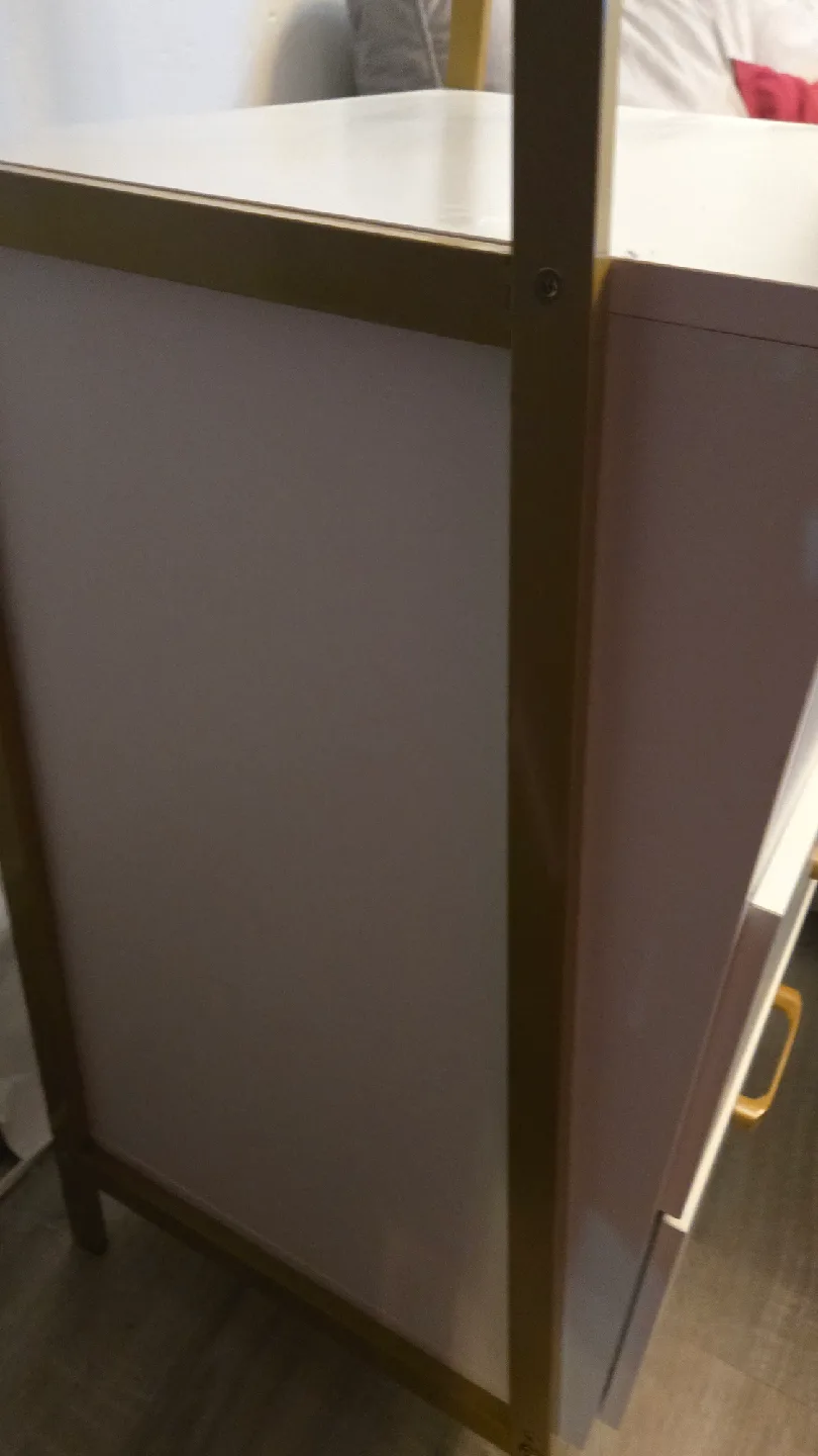 White & Gold Ladder Shelf with Drawers image indicator(5)