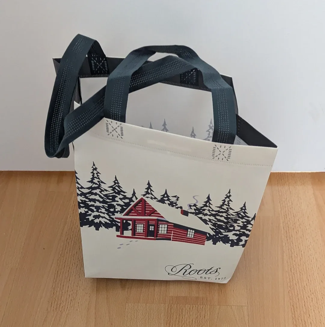 Brand New Roots Cabin Print Tote Bag