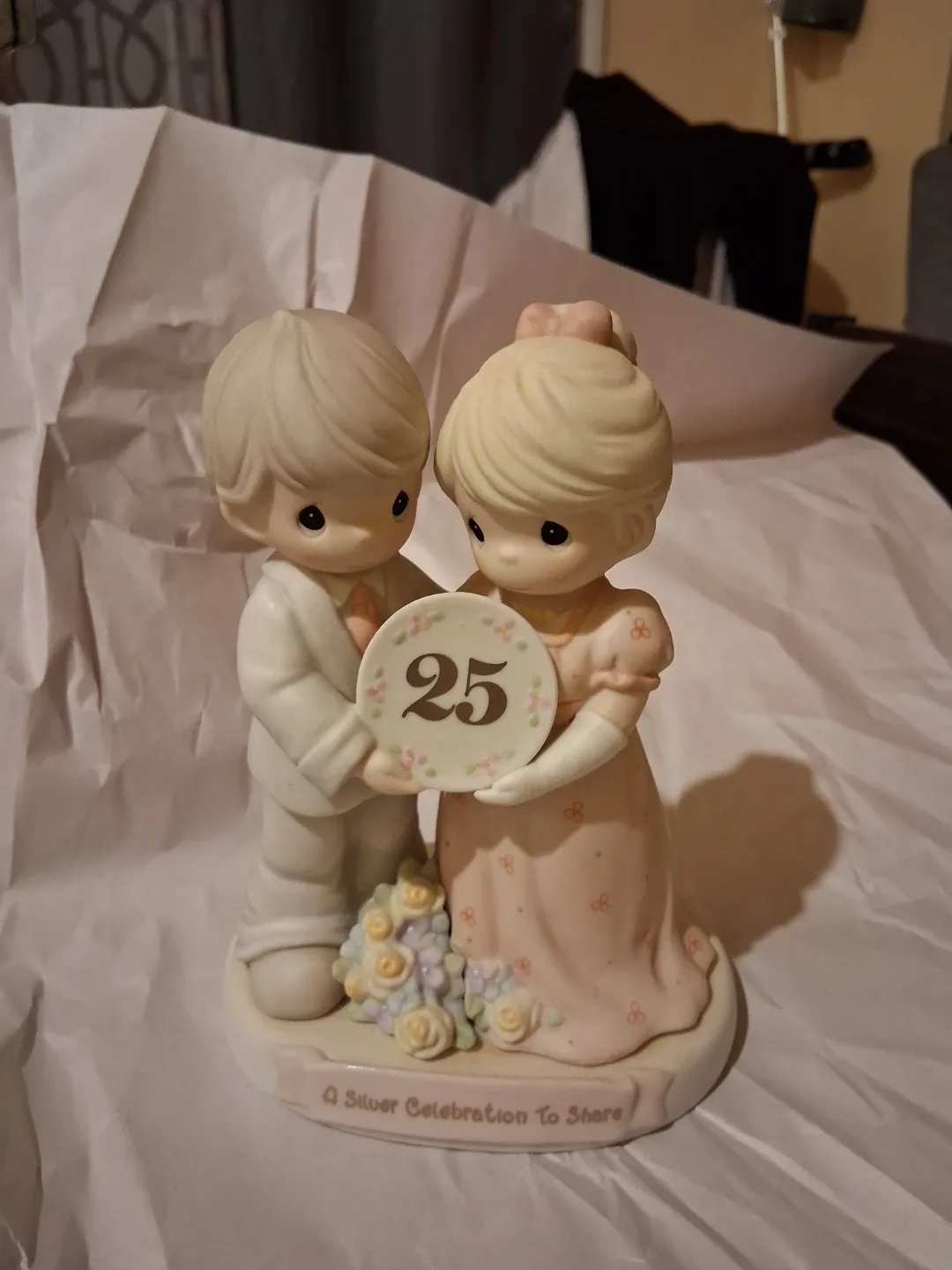 Precious Moments "A Silver Celebration To Share" Figurine