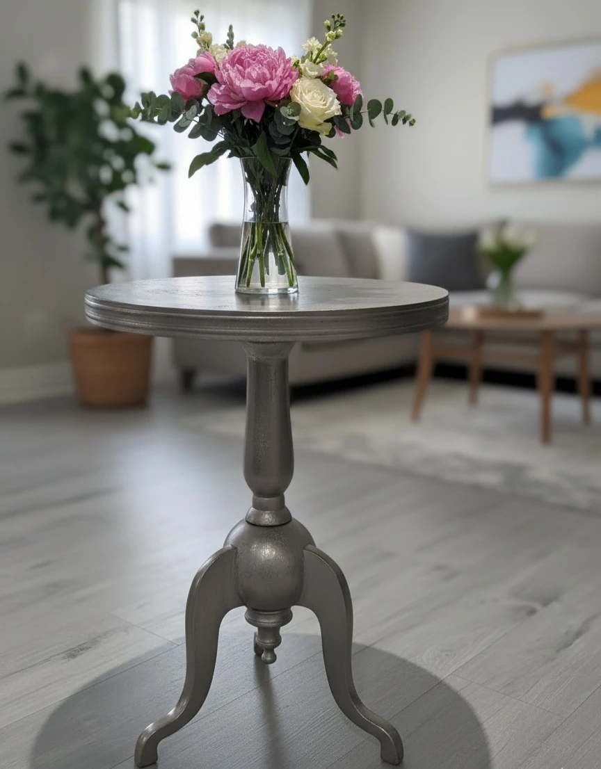 Silver Accent Table
