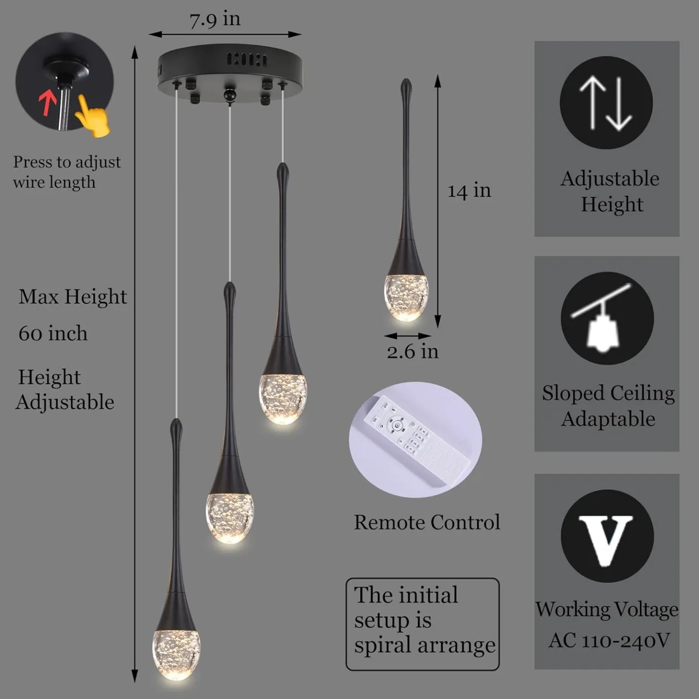 Modern Crystal Chandelier 3-Lights BNIB image indicator(10)