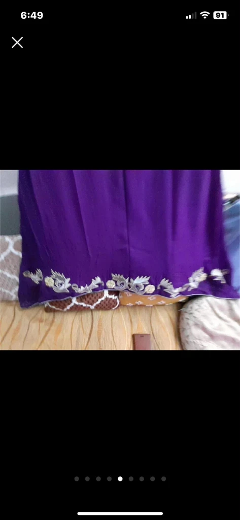 Purple Embroidered Dress - photo 5