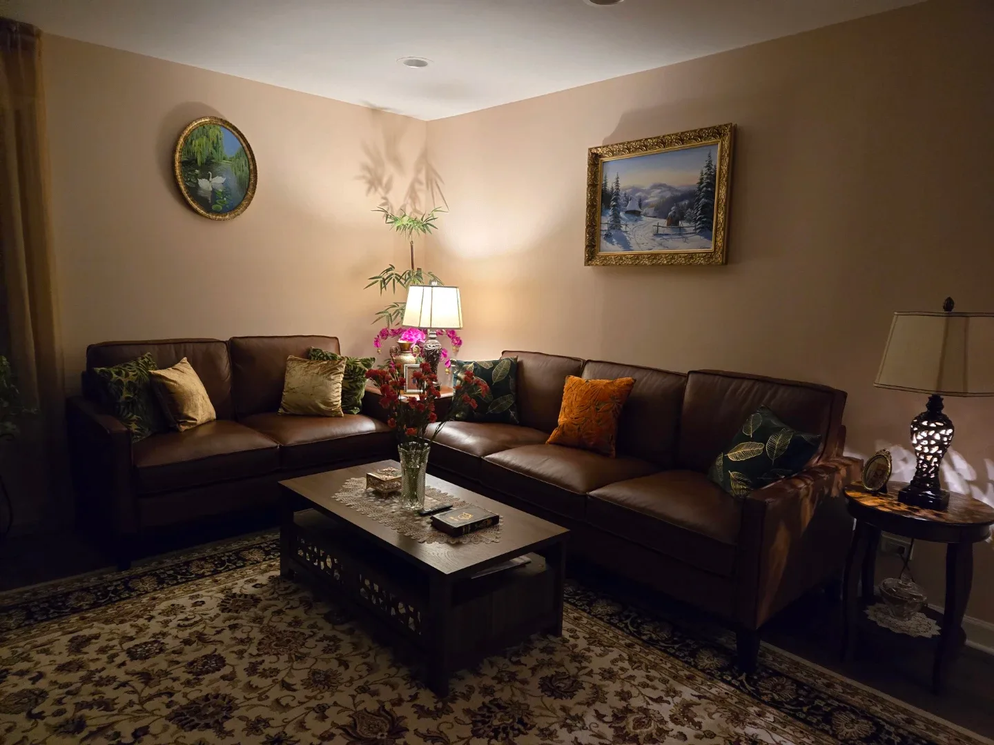 Brown Genuine Leather Sofa Set with Love Seat image indicator(4)