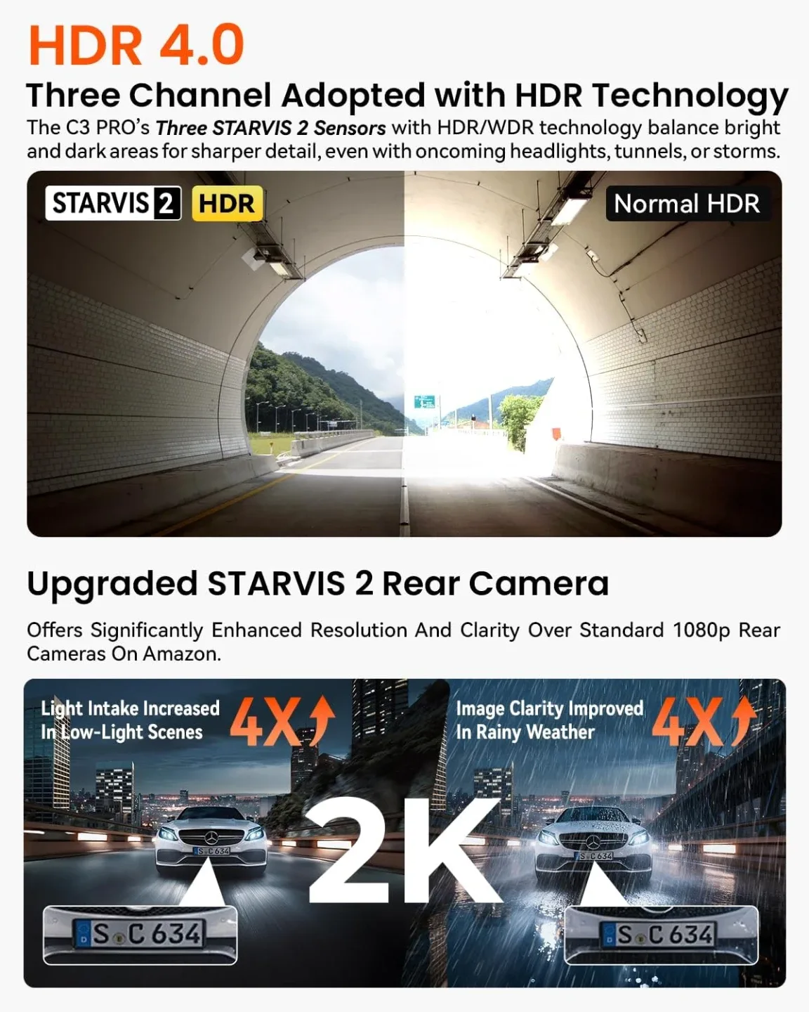 4K Dash Cam  C3 Pro 3-Channel BNIB image indicator(6)