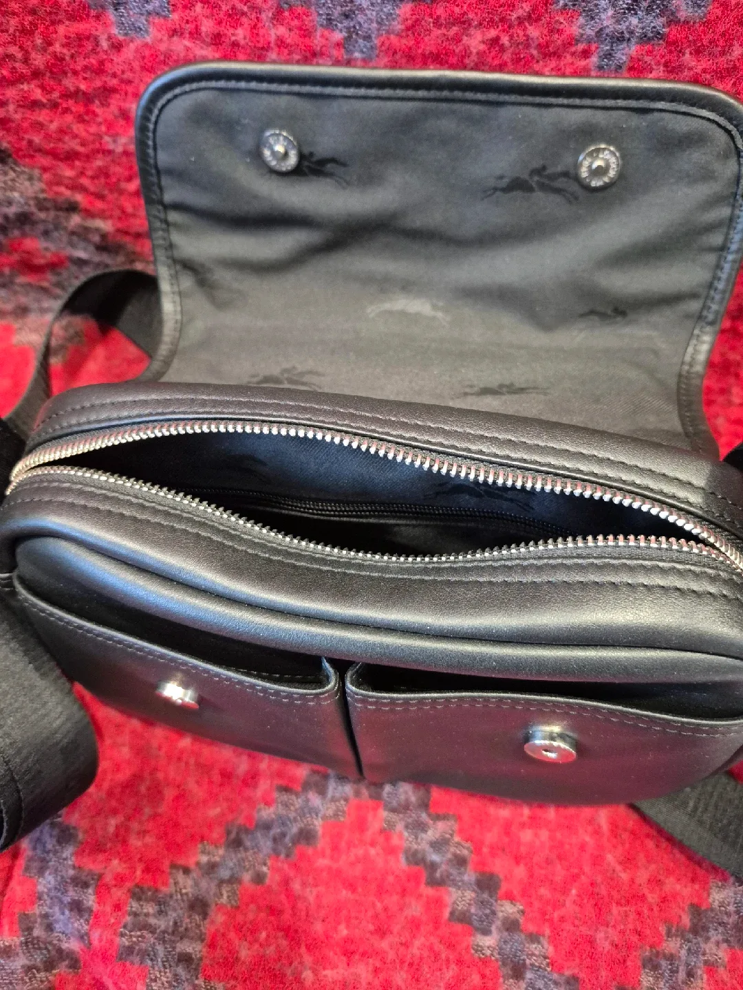 Longchamp Black Leather Crossbody Bag image indicator(2)