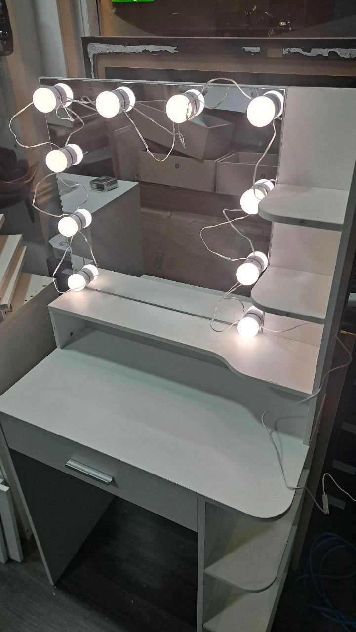 Vanity Makeup Desk with Lighted Mirror - photo 3