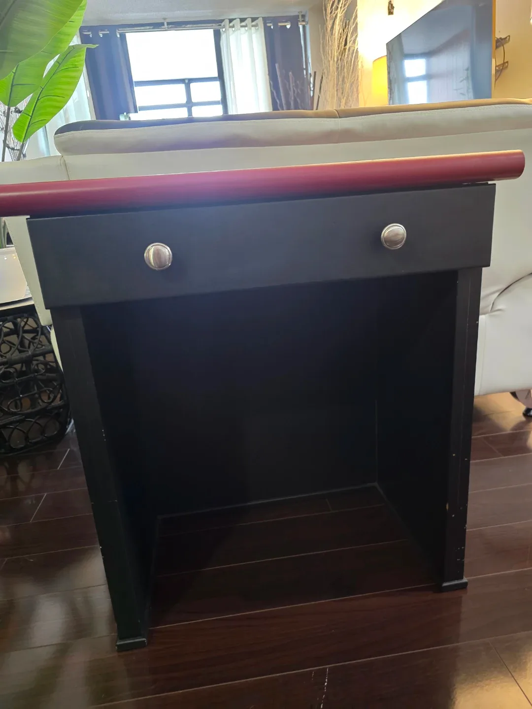Red & Black Side Table with Drawer image indicator(3)