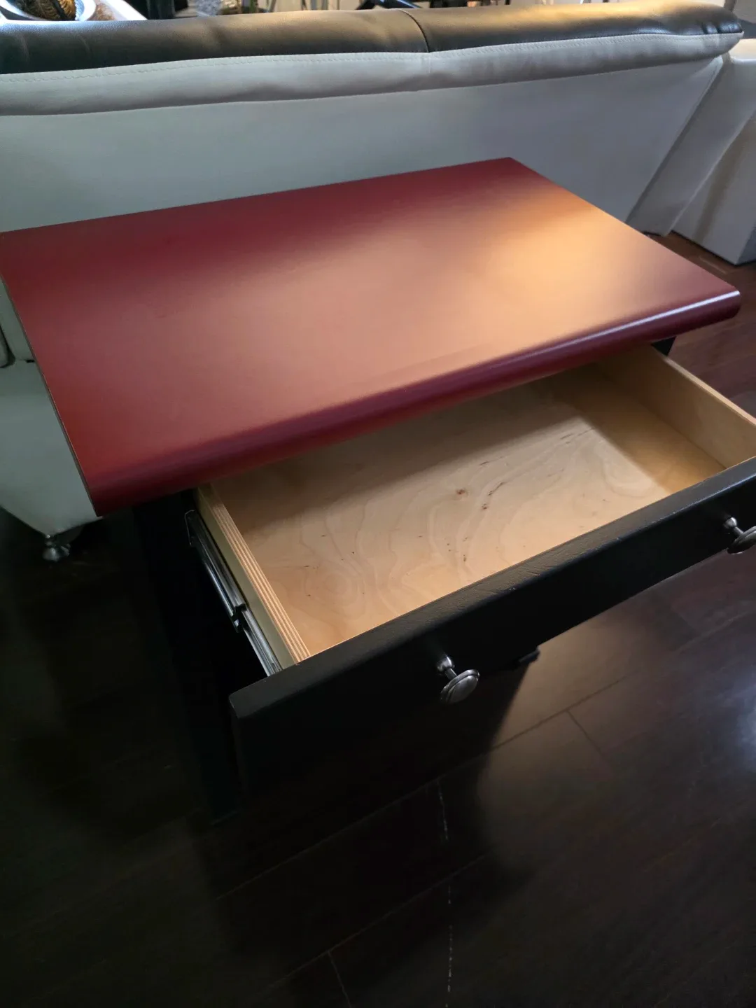 Red & Black Side Table with Drawer image indicator(4)