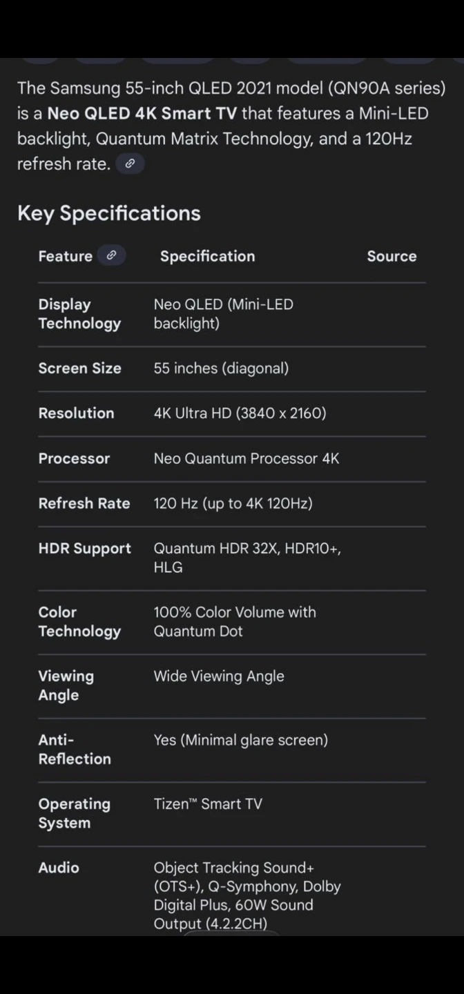 Samsung 55-inch Neo QLED 4K Smart TV (QN90A Series) - photo 3