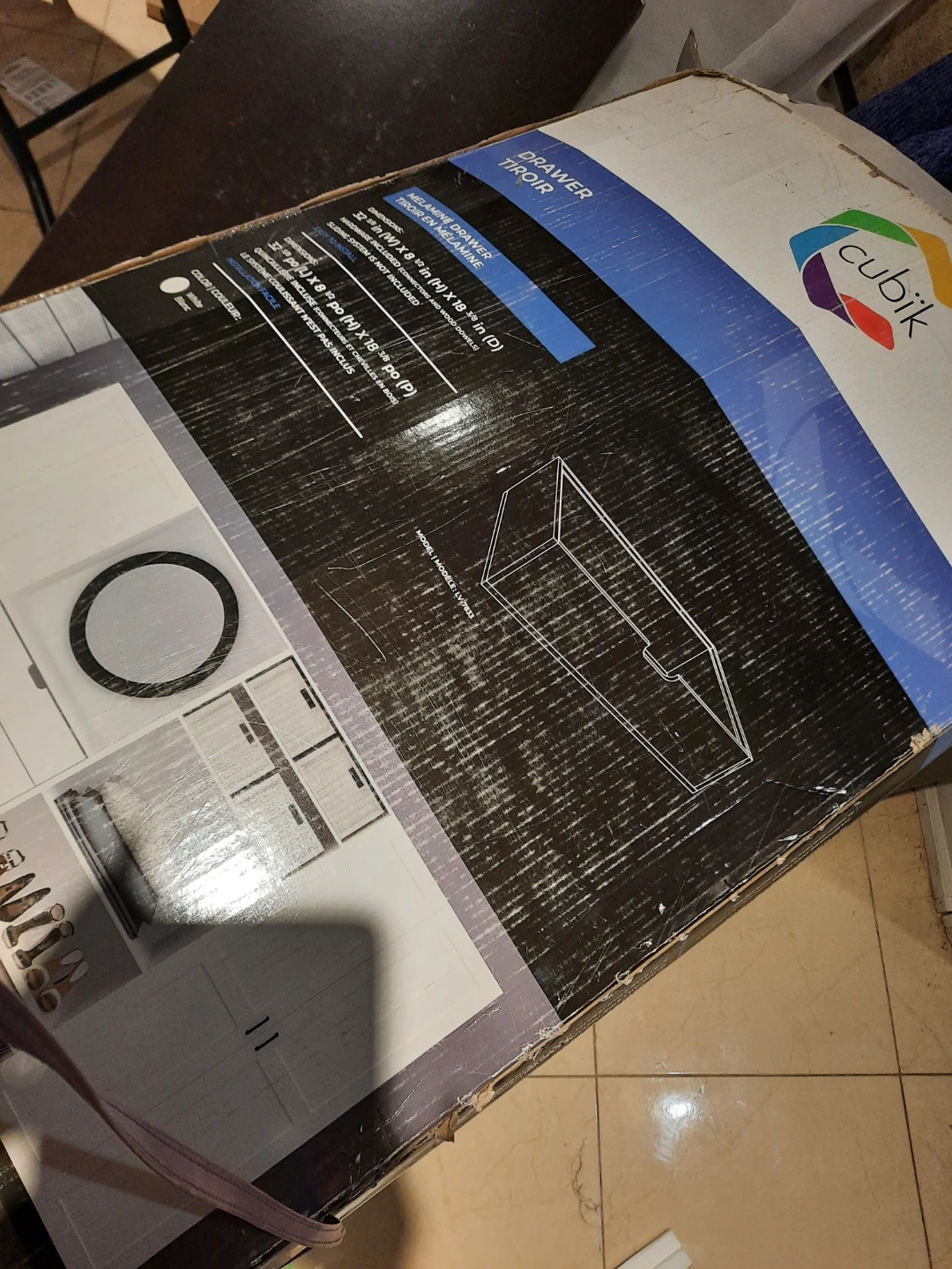 Cubik Melamine Drawer Hardware included