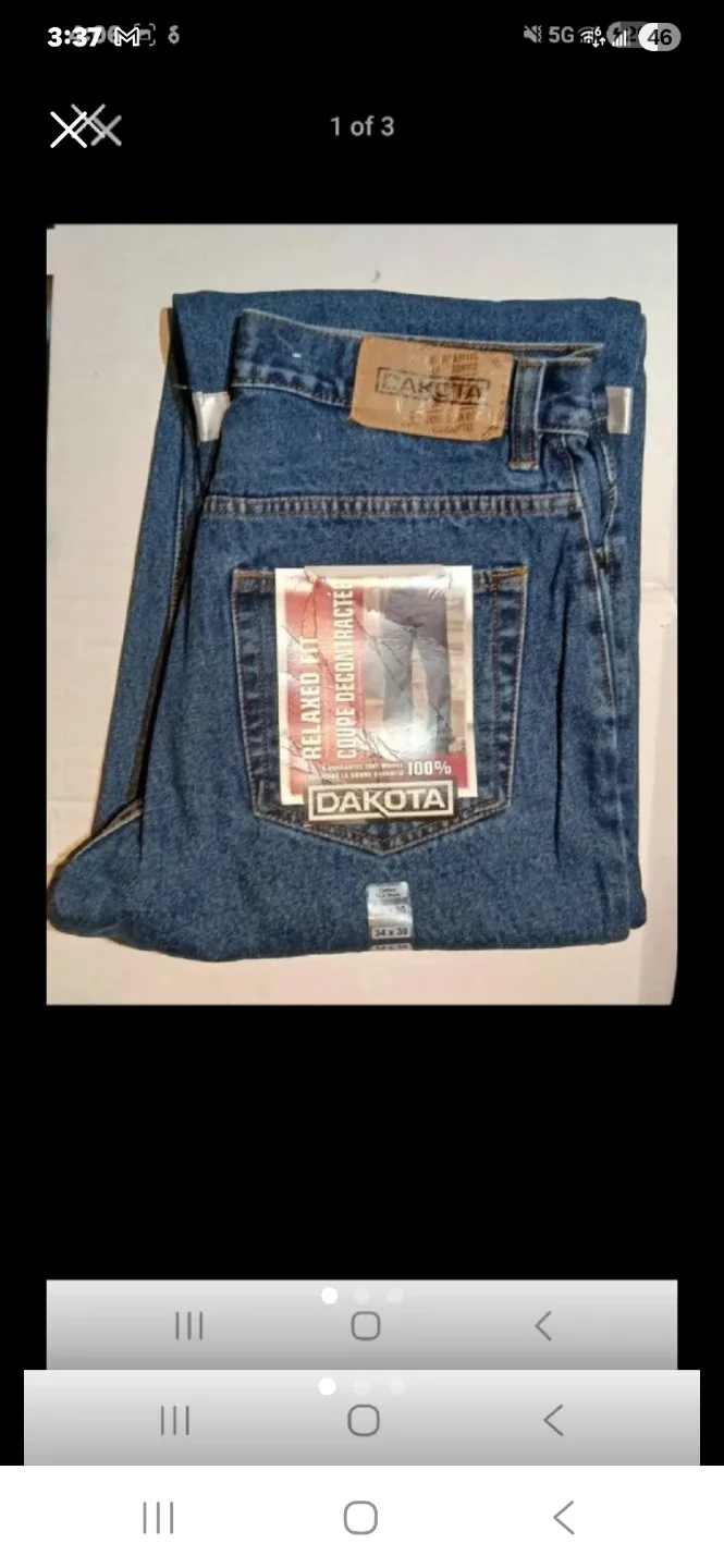 Dakota Relaxed Fit Jeans - Size 34x30