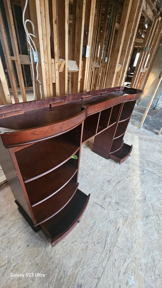 Brown Wooden Hutch with Bookshelves image indicator(6)