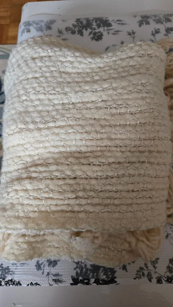 Cozy Cream Knitted Throw scarf