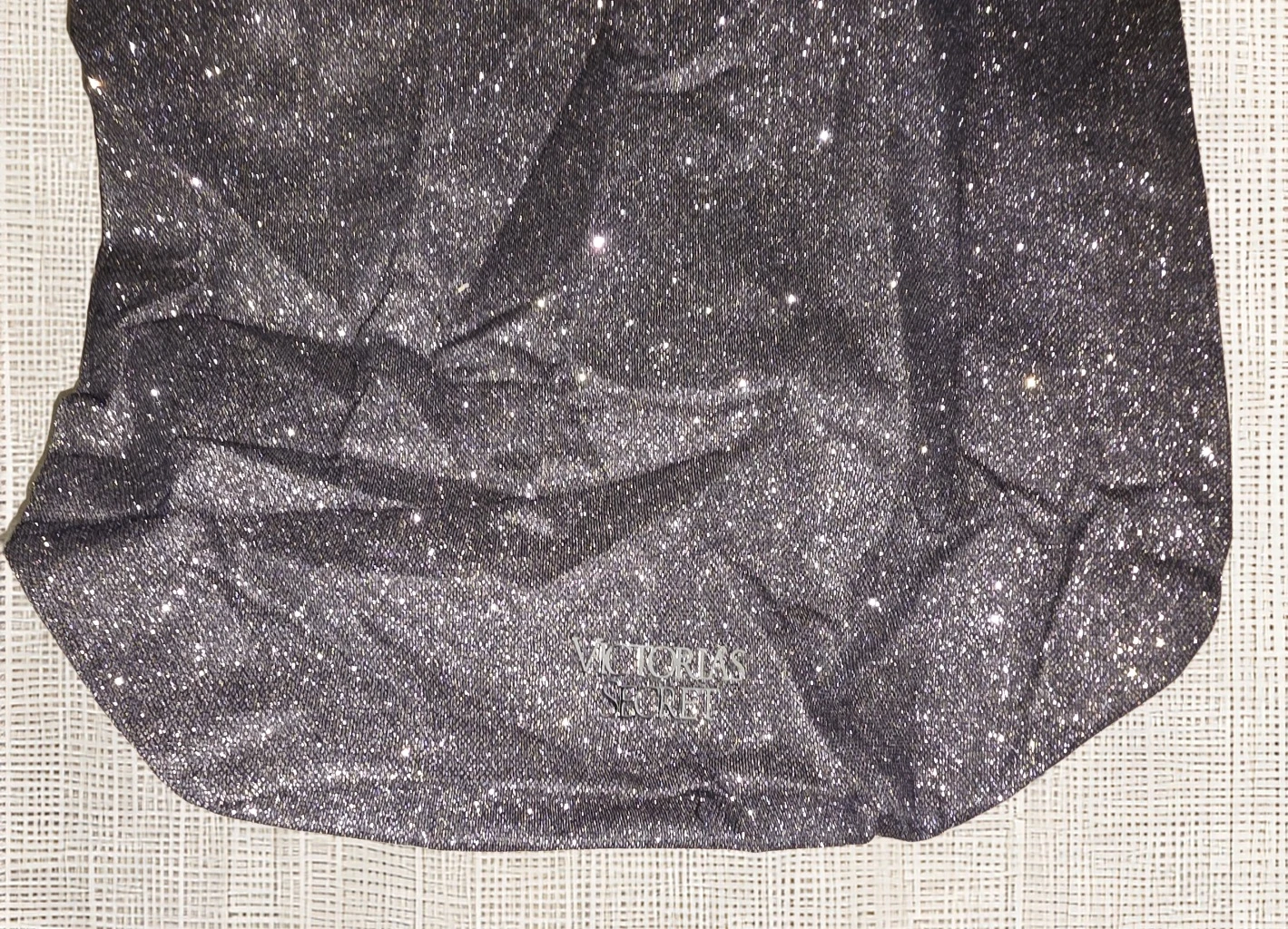 Victoria's Secret Black Glitter Drawstring Bag - photo 3