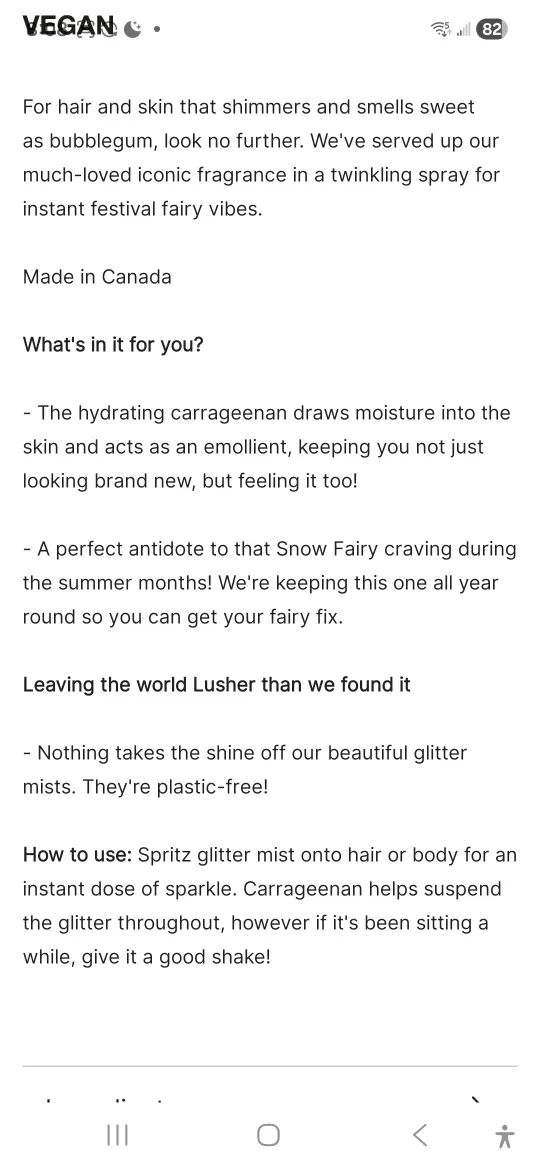 Lush Snow Fairy Glitter Mist Spray 250ml image indicator(2)