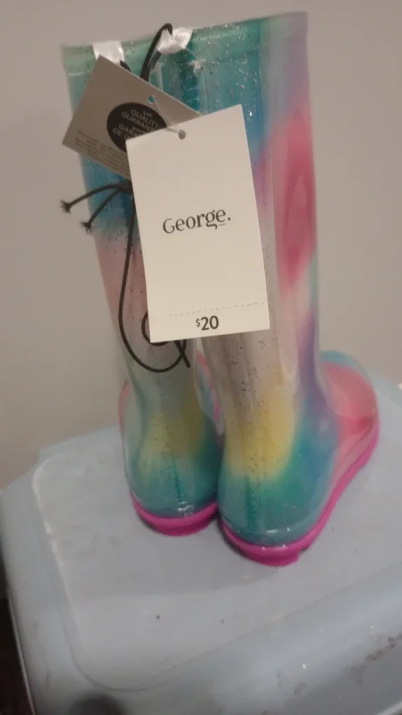 George Kids Rain Boots - Size 1 youth- New with Tags! image indicator(3)