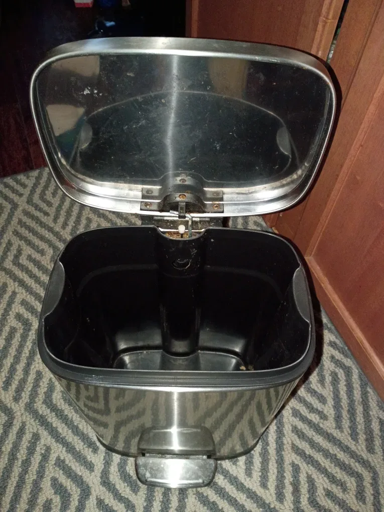 Stainless Steel Step waste paper basket trash can image indicator(2)