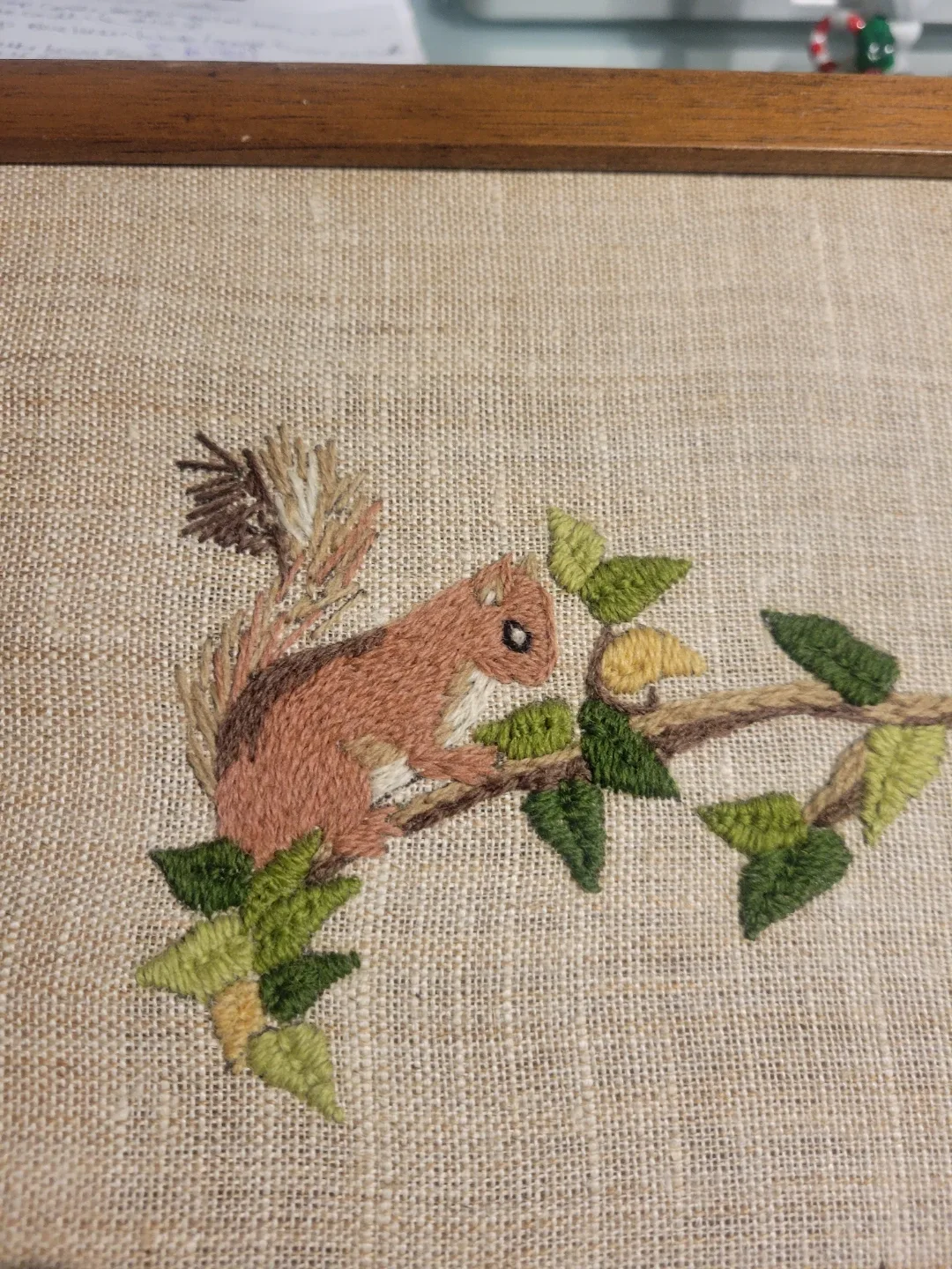 Crewel Embroidered Woodland Picture.Baby. nursery.art image indicator(5)