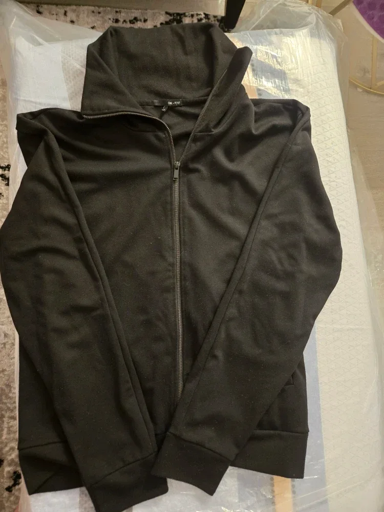 Oak +Fort Black Zip-Up Jacket for men