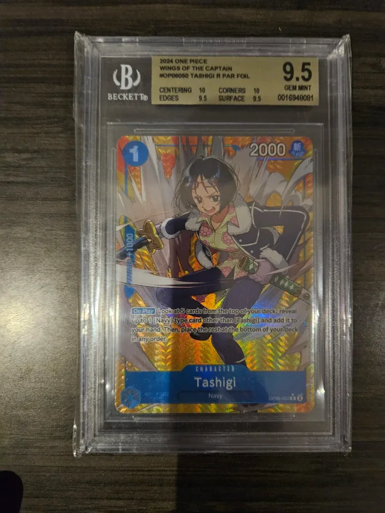 One Piece Tashigi R Par Foil Card - Gem Mint 9.5