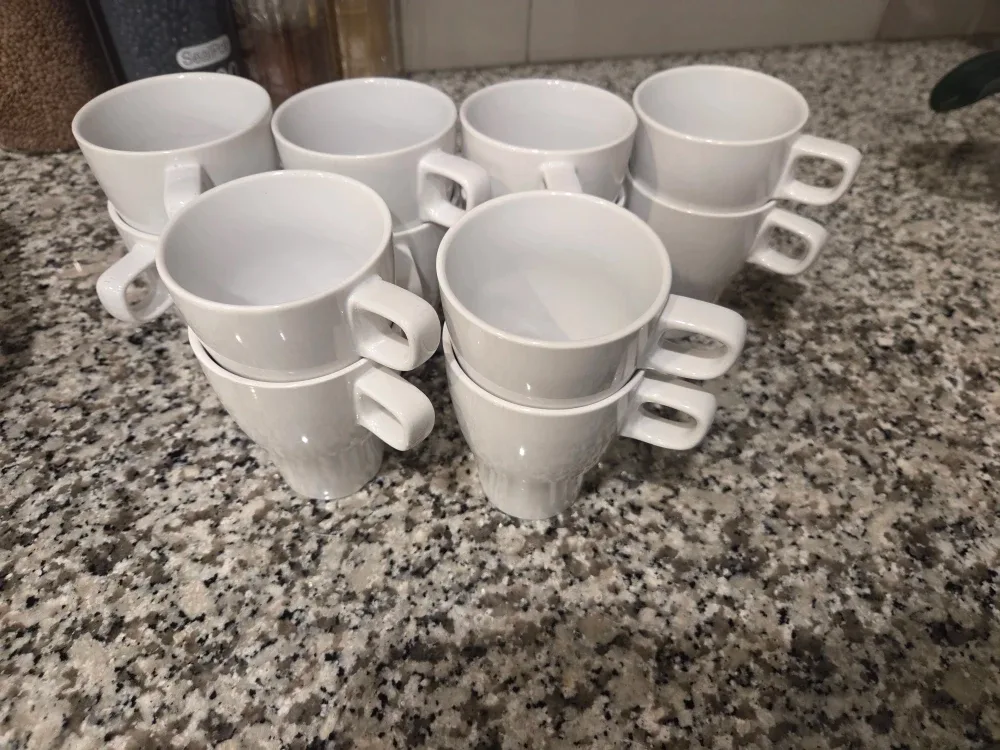 Ikea Vardera White Coffee Mugs - Set of 12