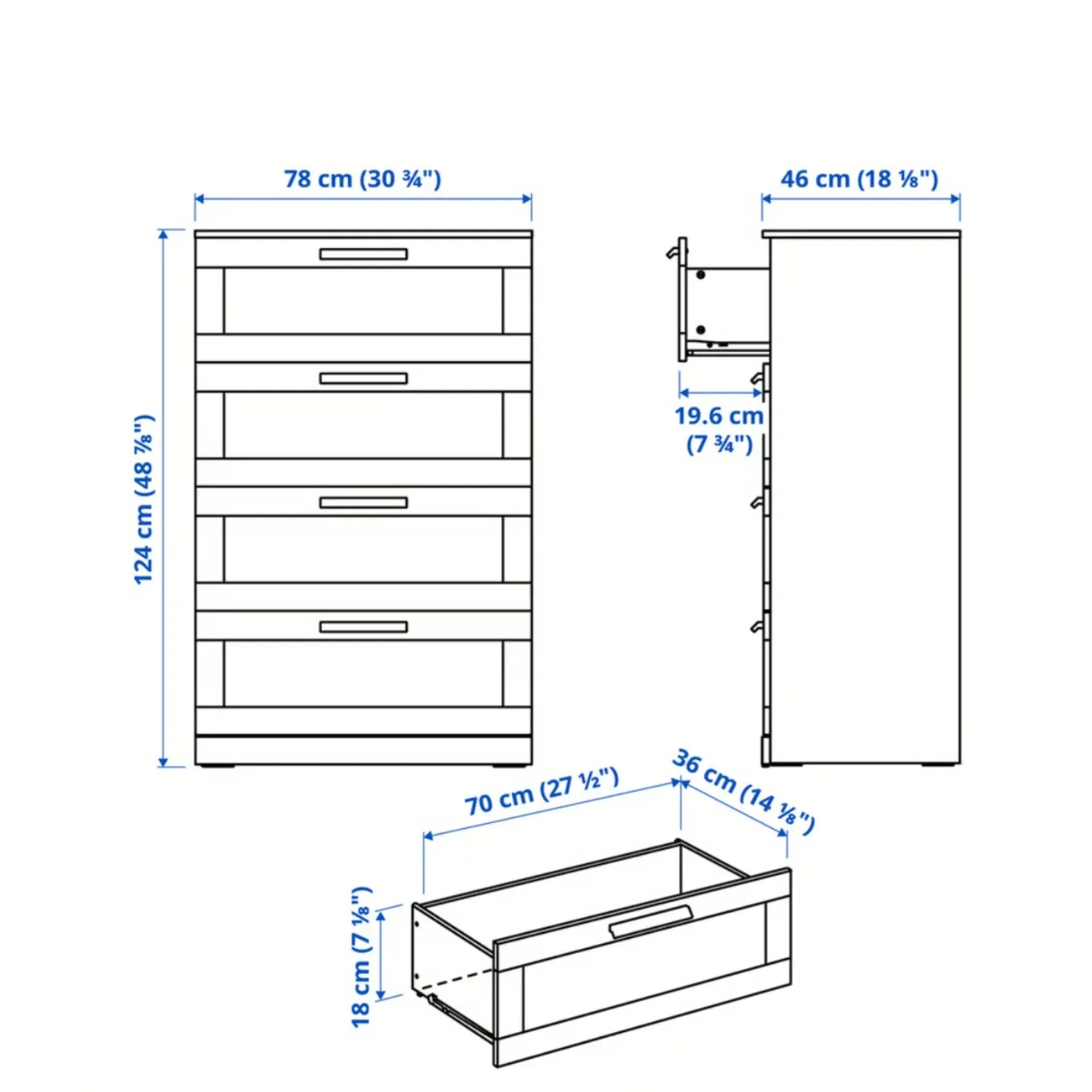 IKEA Brimnes Black 4-Drawer Chest image indicator(3)