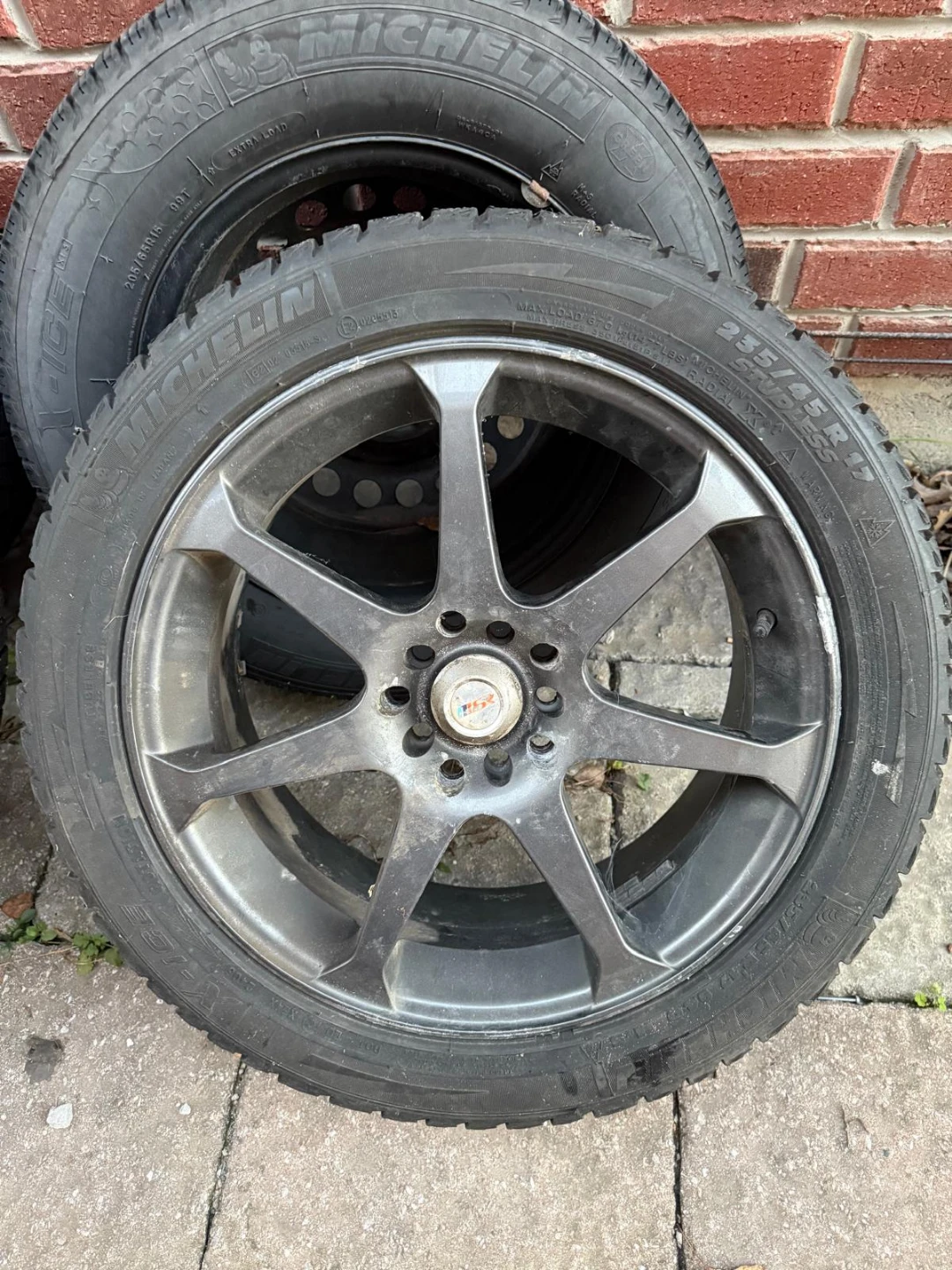 Michelin 235/45R17 Winter Tires on Rims