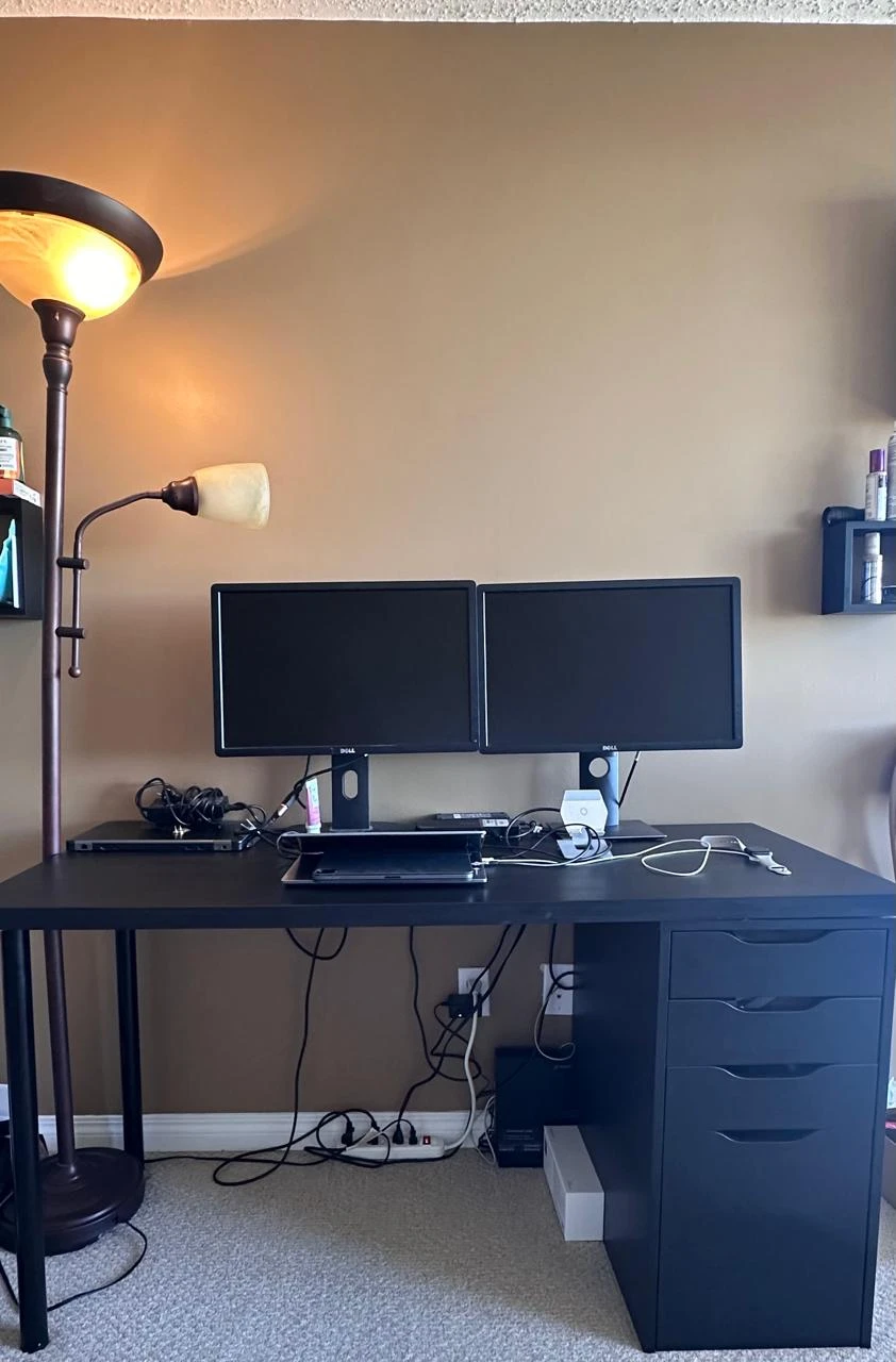 Black Desk with Drawers