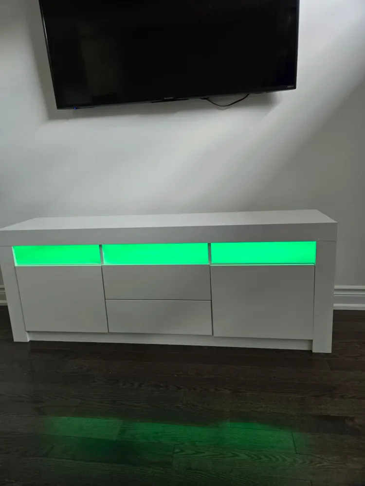White LED TV Stand