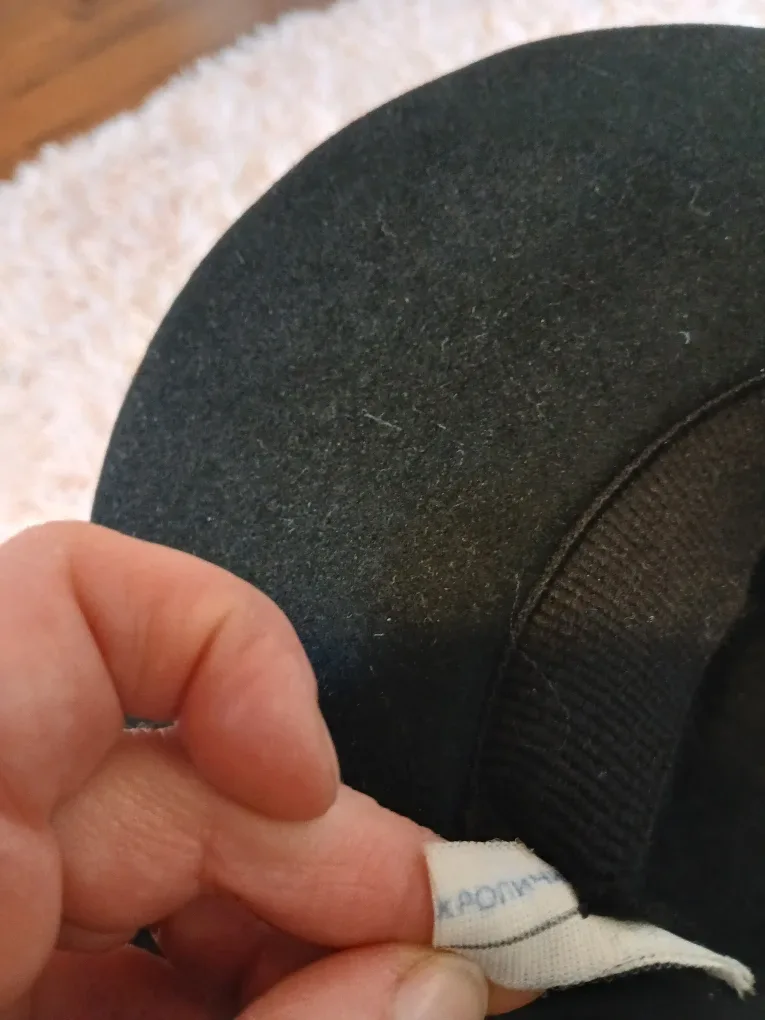 Vintage Soviet Black Wool Hat image indicator(3)