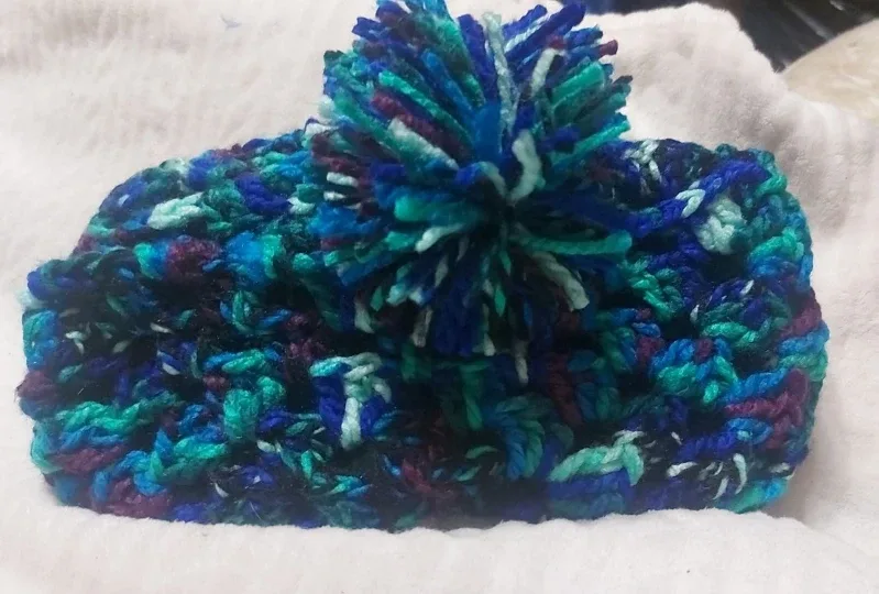 Handmade Crochet slippers  - Blue/Teal